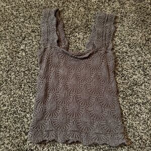 Free People Textured Gray Tank Top
